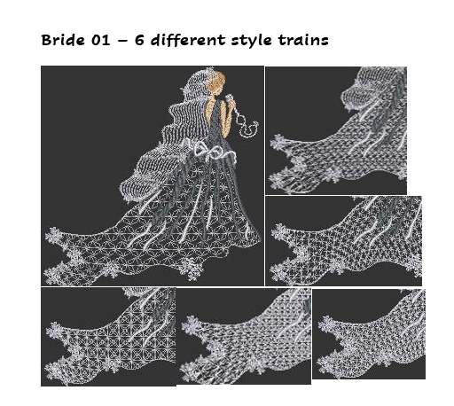 6 Train motifs included for Bride 01