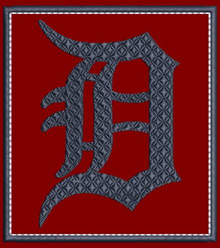 Detroit Tigers "D" Embroidery Design & appliques