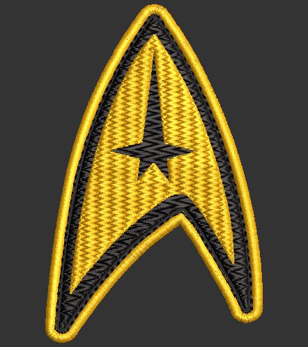 Star Trek Communicator Pin Embroidery design & 2 appliques included