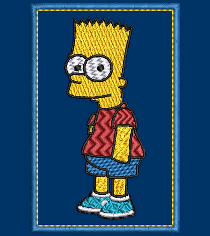 The Simpsons, Bart Simpson Embroidery Design & applique included