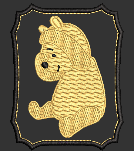 Classic Shy Winnie the Pooh Applique