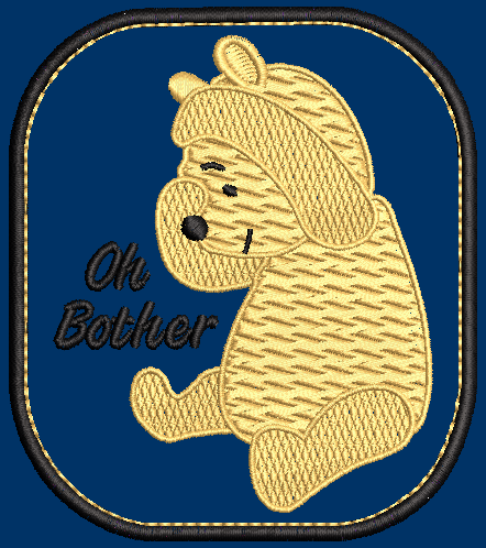 Classic Winnie saying Oh Bother Applique