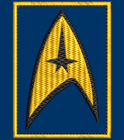 Star Trek Communicator Pin Embroidery design & 2 appliques included