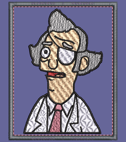 Bob's Burgers characters - Mr. Fischoeder, embroidery design applique