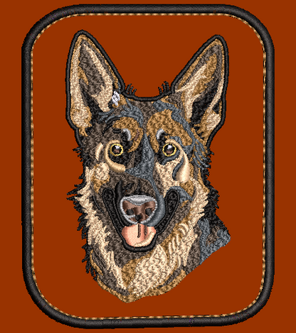 German Shepherd Embroidery Design Applique