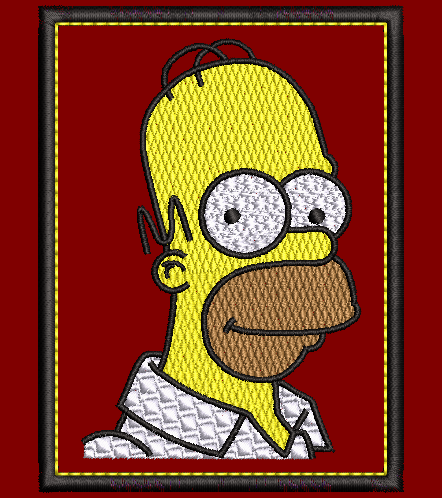 The Simpsons Family - Embroidery Designs - Homer applique - NOT included with Bart design and applique.