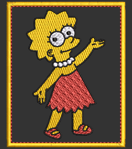 The Simpsons Family - Embroidery Designs - Lisa applique - NOT included with Bart design and applique. 