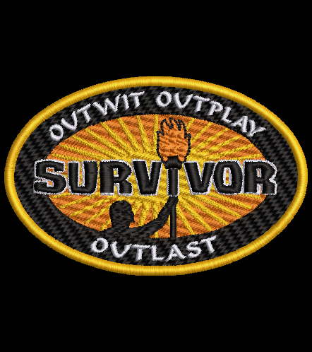 "outwit, outlast, outplay" with this Survivor Embroidery Design with applique included