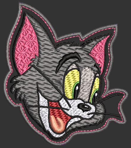 Tom & Jerry: Tom Design 4x4 & 5x7 sizes & Appliques for both included