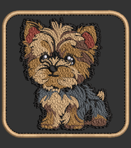 Yorkshire Terrier embroidery applique