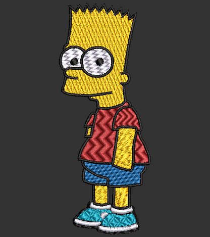 The Simpsons, Bart Simpson Embroidery Design & applique included