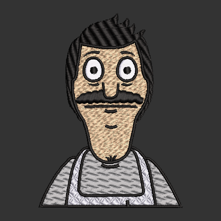 Bobs Burgers Bob Belcher Embroidery Design