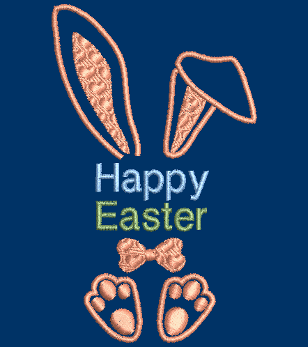 Happy Easter Embroidery Design