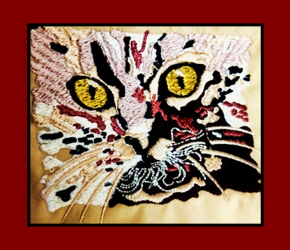 Cat 06 Embroidery Design Stitched out!