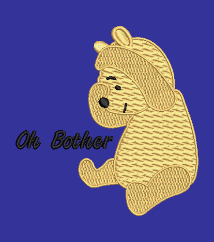 Classic Winnie saying Oh Bother Applique