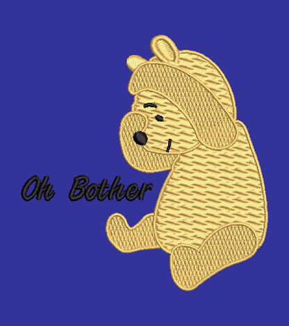 Classic Winnie saying Oh Bother Applique