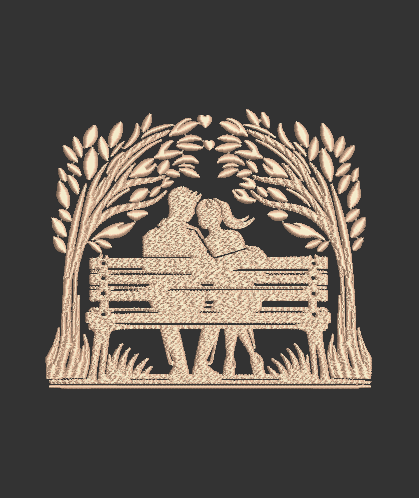 Couple on Bench (only 1 Trim - both sizes!)