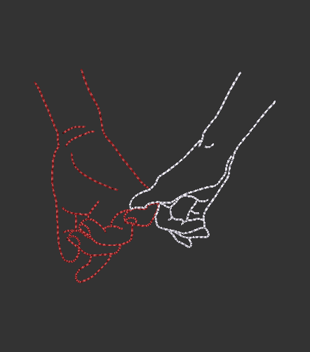 Lineart, Holding Hands embroidery design