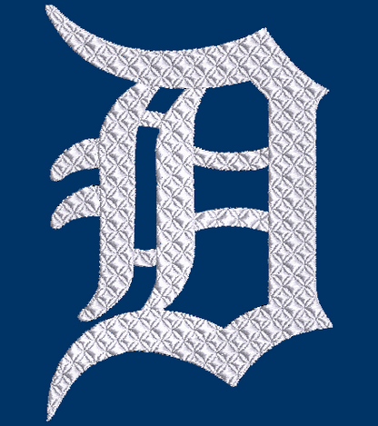 Detroit Tigers "D" Embroidery Design & appliques