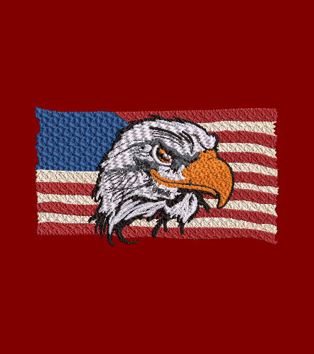 Eagle Flag 03 - Design and applique 5 x 7 Hoop