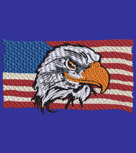 Eagle Flag 03 - Design and applique 5 x 7 Hoop