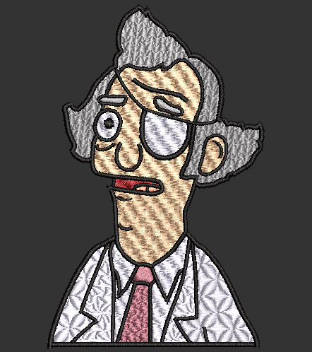 Bob's Burgers characters - Mr. Fischoeder, embroidery design