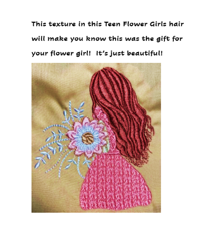 Bridal Embroidery designs, Tween Flower girl