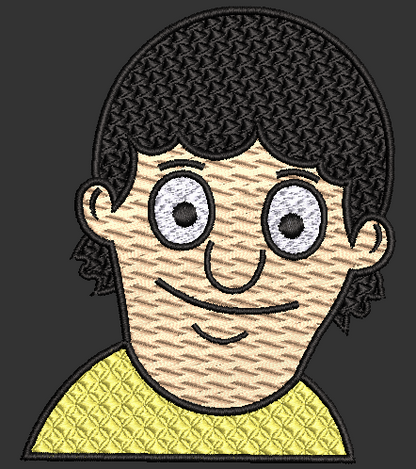 Bobs Burger's characters, Gene Belcher Embroidery Design