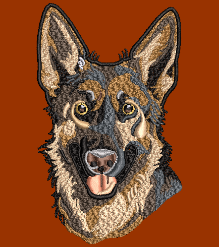 German Shepherd Embroidery Design