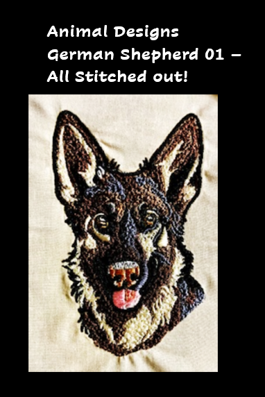 German Shepherd Embroidery Design Stitched Out