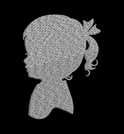 Boy Portrait Silhouette Embroidery Design