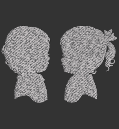 Girl & Boy Silhouettes  - 2 hoop sizes