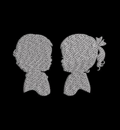  Girl and Boy Silhouette 2 hoop sizes