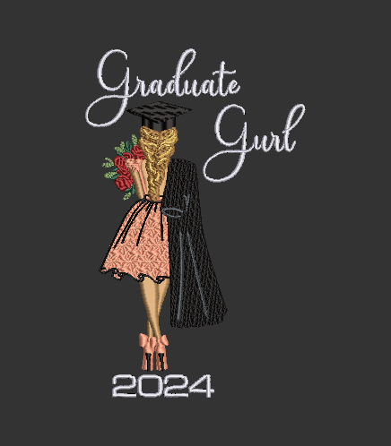 Graduate Gurl with & w/o text (2 designs included in your instant download)