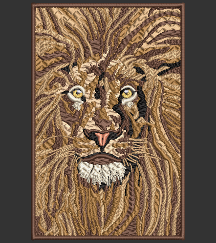 Embossed Lion - over 100,000 Stitches