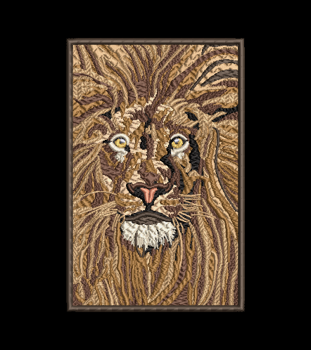 Embossed Lion - over 100,000 Stitches