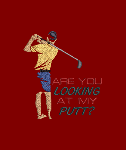 Are You Looking at my Putt? Design & Applique 5x7 Hoop