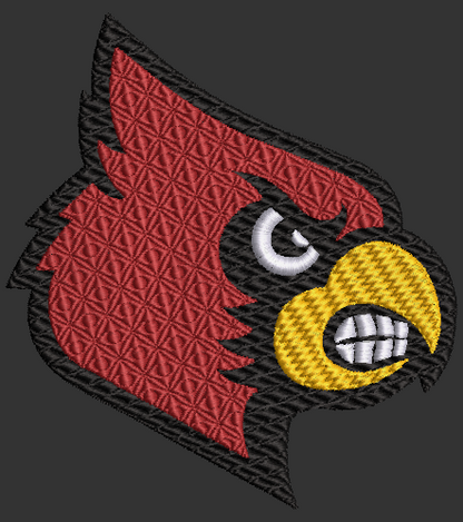 Louisville Mascot Head Embroidery Design