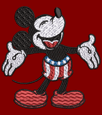 Classic Mickey Mouse Embroidery Design