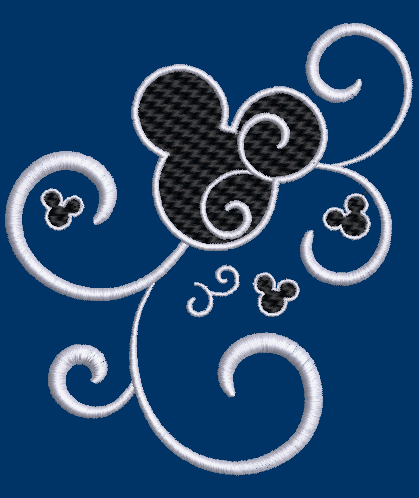 Classic Mickey Mouse Outlines, Ears and Swirls - 6 designs included