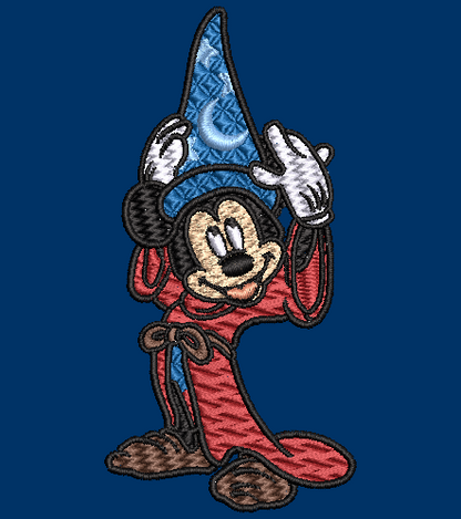 Classic Mickey with the Wizards Hat Embroidery Design 4x4