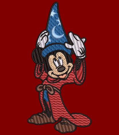 Classic Mickey with the Wizards Hat Embroidery Design 5x7