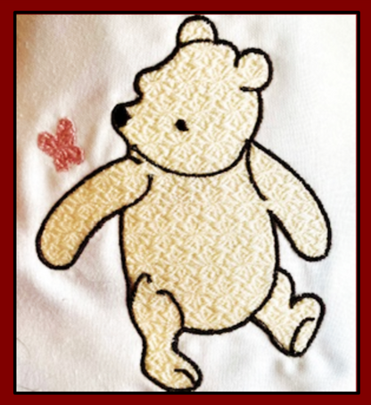 Classic Winnie the Pooh with butterfly Embroidery Design - Stitched Out