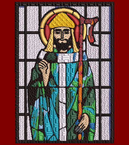 St. Patrick Stained Glass Embroidery Design