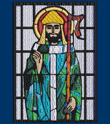 St. Patrick Stained Glass Embroidery Design