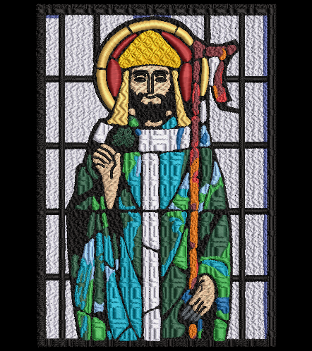 St. Patrick Stained Glass Embroidery Design