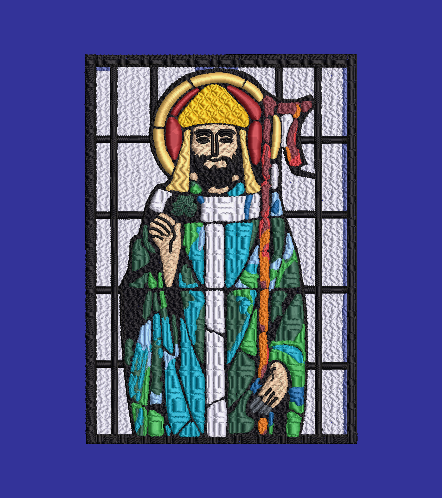 St. Patrick Stained Glass Embroidery Design