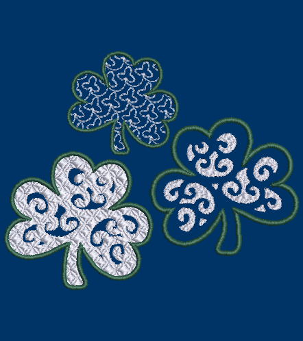 St. Patrick's Day Clover embroidery applique pack