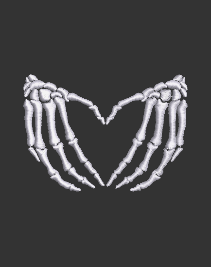 Skeleton Hands Make a Heart