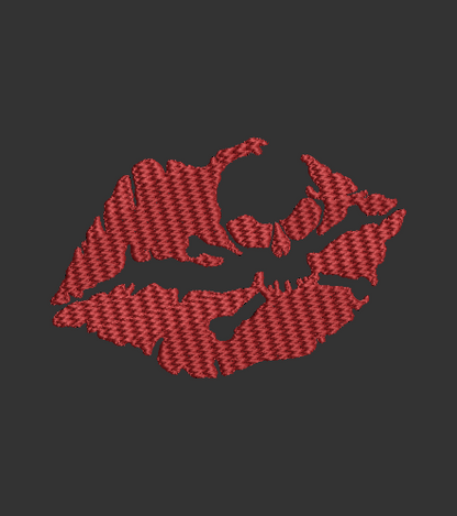 Skull in lips embroidery design